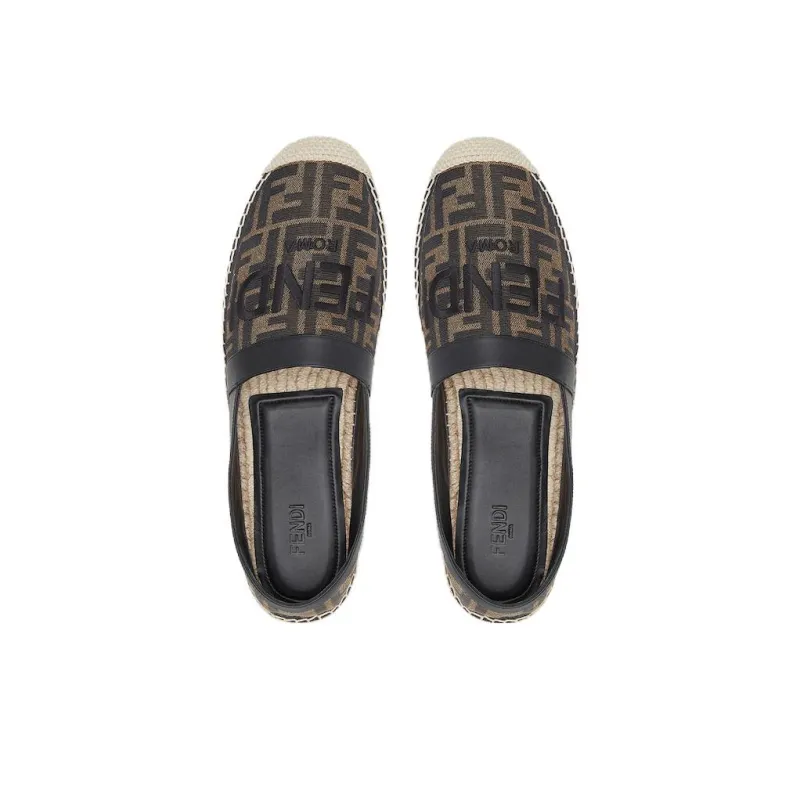FENDI Logo Embroidered Slip-On Espadrillas-4