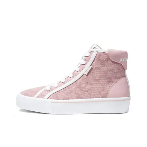 COACH CitySole Skateboard Shoes Women's High-Top Pink