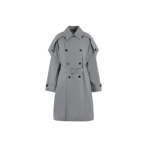 Bottega Veneta Trench Coats Women's Blue Gray