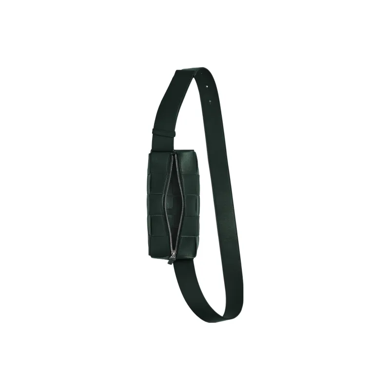 Bottega Veneta Brick Casstte Cow Leather Shoulder Bag, Crossbody Bag Trumpets Men's Dark Green-2