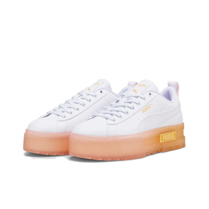 PUMA Mayze Beach Days Anti Slip Wear Resistant Low Top Skateboard Shoes Women's White Brown-2