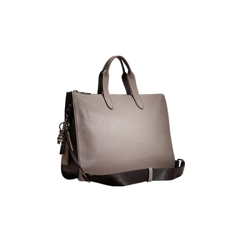 COACH Metropolitan Pebbled Leather Tote Bag Shopping Bag Handbag Shoulder Bag Crossbody Bag Large Size Women's Gray-1
