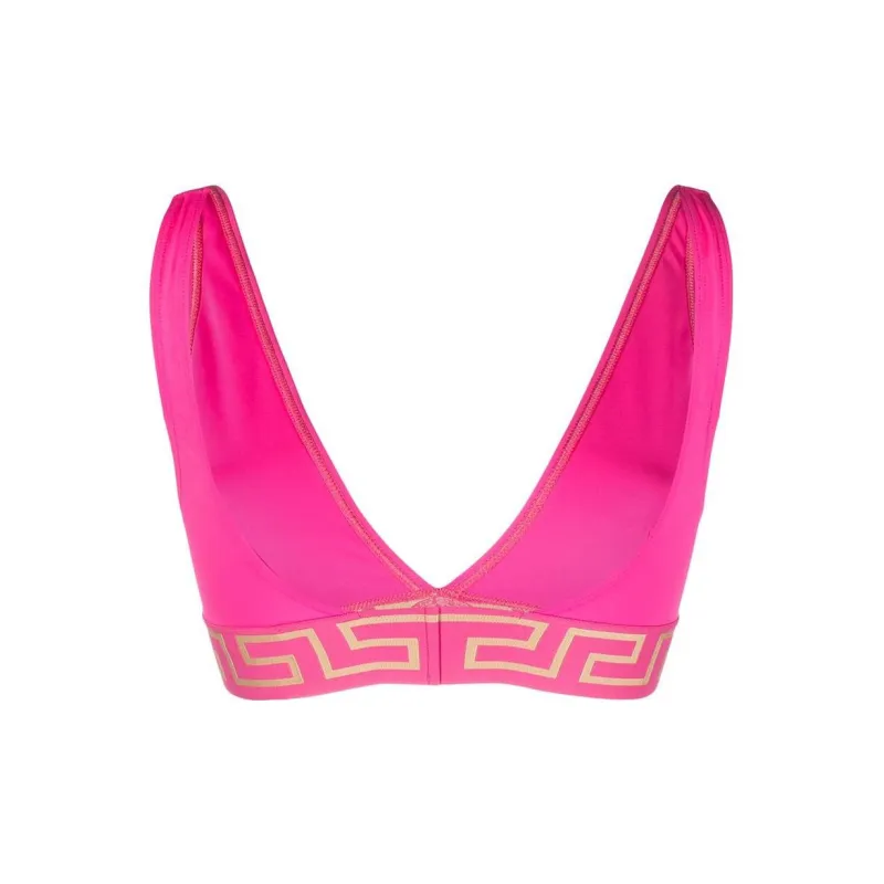 VERSACE Greca Border Triangle Bikini Top 'Fuxia'-1
