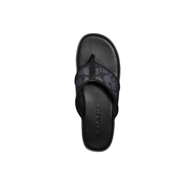 COACH Rubber Sole Flip Flops Women's Black-3