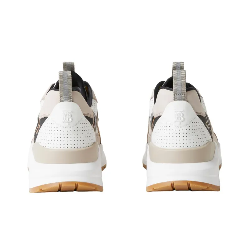 Burberry Low Top Casual Shoes Men's White Gray-3