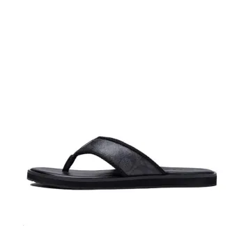 Men's coach leather flip flops deals