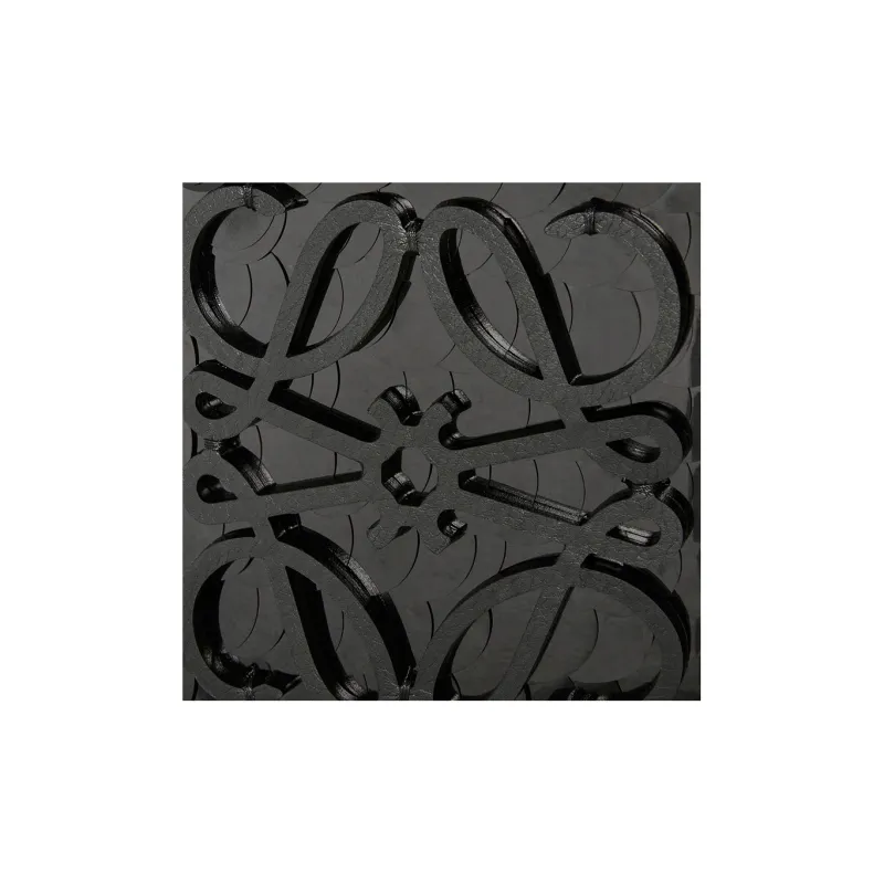 LOEWE Anagram Basket Sequins Iraque Palm Fiber Cow Leather Patchwork Handbag Shoulder Bag Women's Black-4