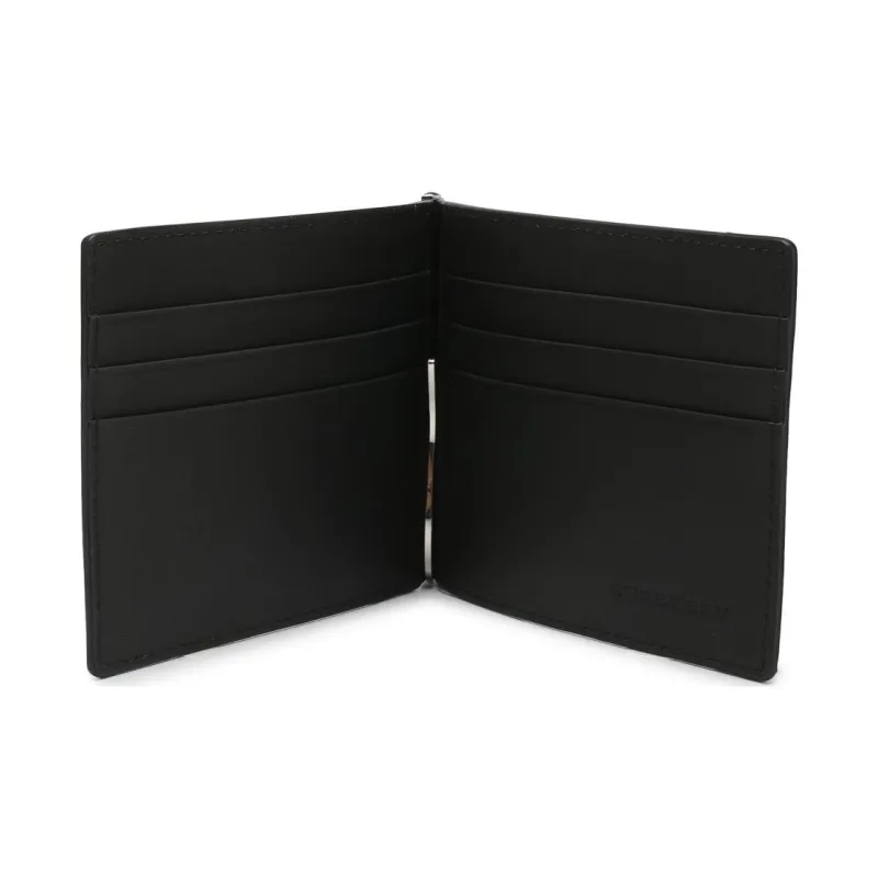 Burberry Leather Card Holder Wallets Men's Gray-3