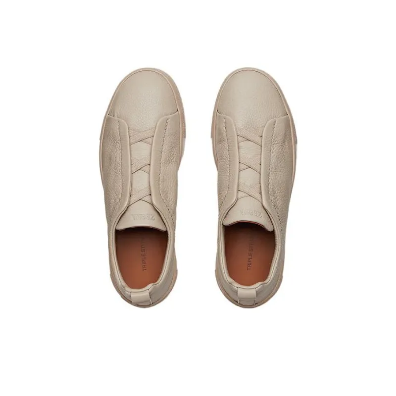 Zegna Low Top Skateboard Shoes Men's Ecru-2