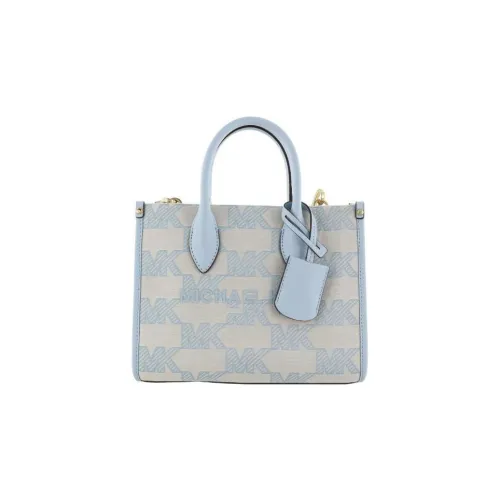 MICHAEL KORS Mirella Cotton Tote Bag, Shopping Bag, Handbag, Shoulder Bag, Crossbody Bag Trumpets Women's Blue