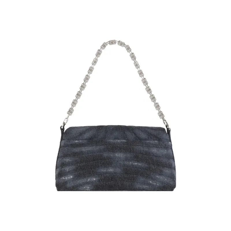 GIVENCHY Washable Denim Shoulder Bag Crossbody Bag Small Size Women's Black-2