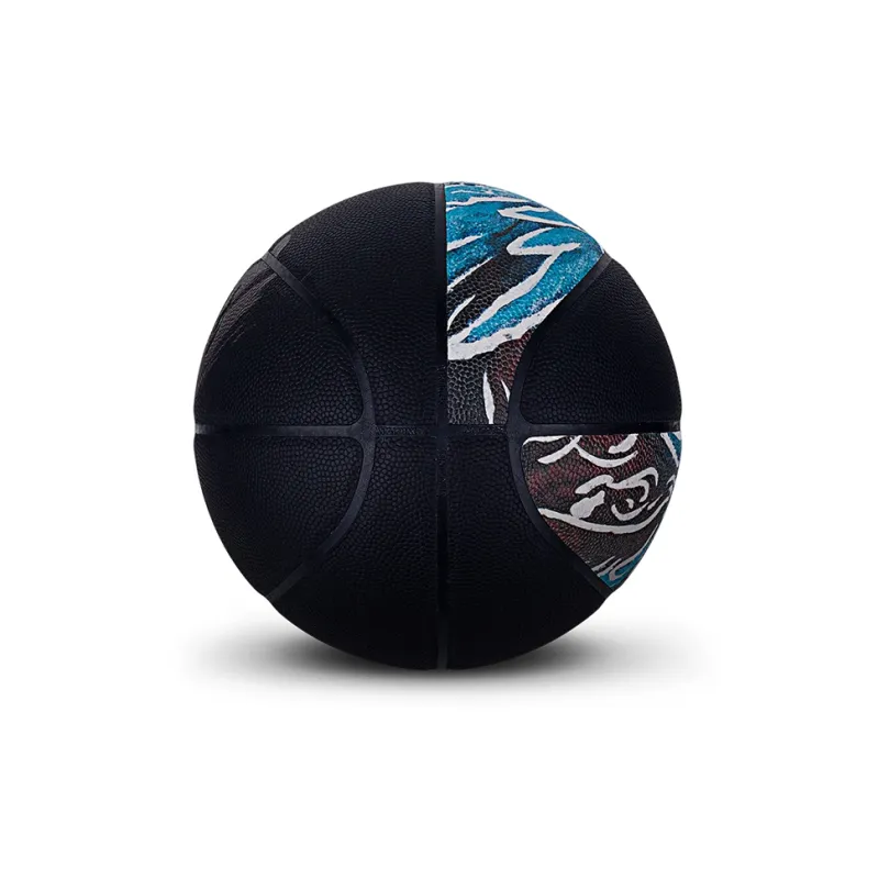 SPALDING Shan Hai Jing Series PU Basketball Black Blue Size 7 Training Unisex-5