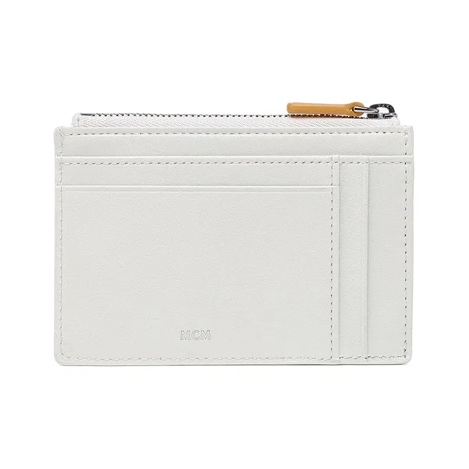 MCM Leather Coin Purses Card Holders Regular Unisex White-1