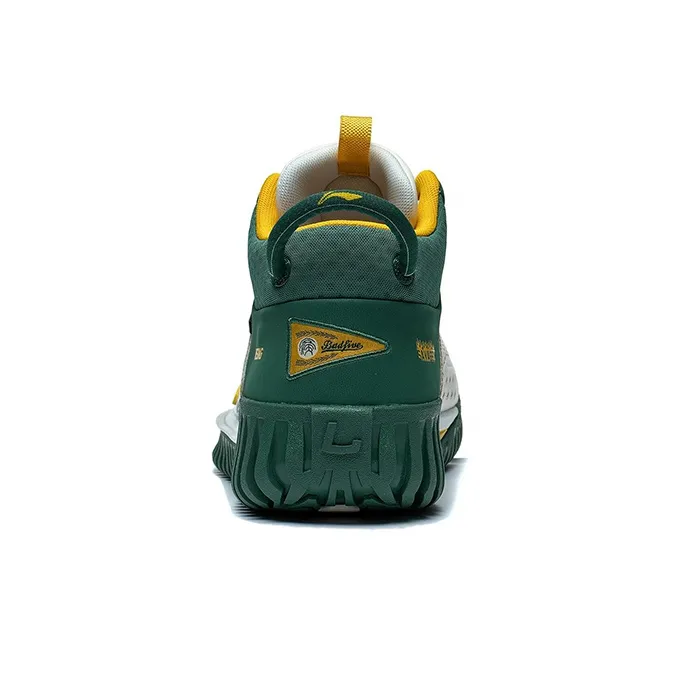 LiNing Badfive 3 Cushioned Slip Resistant Mid Top Basketball Shoes Men's White Green-4