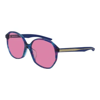 Balenciaga Plastic Irregular Shape Sunglasses Unisex Blue