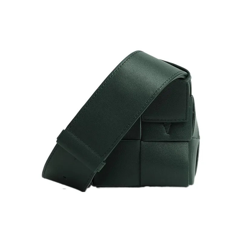 Bottega Veneta Brick Casstte Cow Leather Shoulder Bag, Crossbody Bag Trumpets Men's Dark Green-1