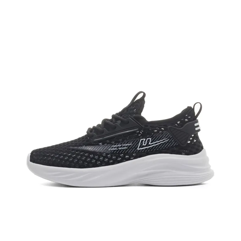 Warrior Wing Series Cushioning Abrasion Resistant Lightweight Slip Resistant Low Top Casual Shoes Unisex Black-0