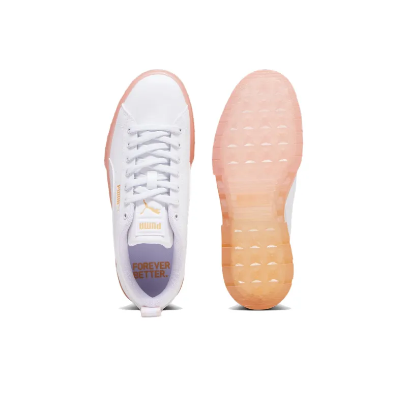PUMA Mayze Beach Days Anti Slip Wear Resistant Low Top Skateboard Shoes Women's White Brown-3