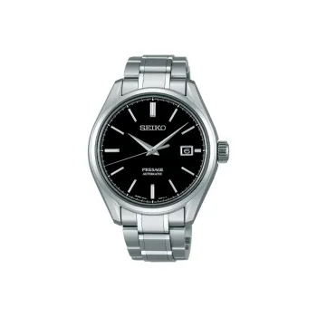 SEIKO Presage Series Automatic Mechanical Movement Titanium Strap Watch 40.8mm Men's Watches Black Dial SARX057