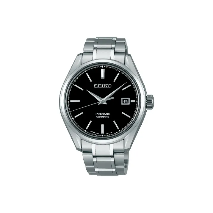 SEIKO Presage Series Automatic Mechanical Movement Titanium Strap Watch 40.8mm Men's Watches Black Dial SARX057-0