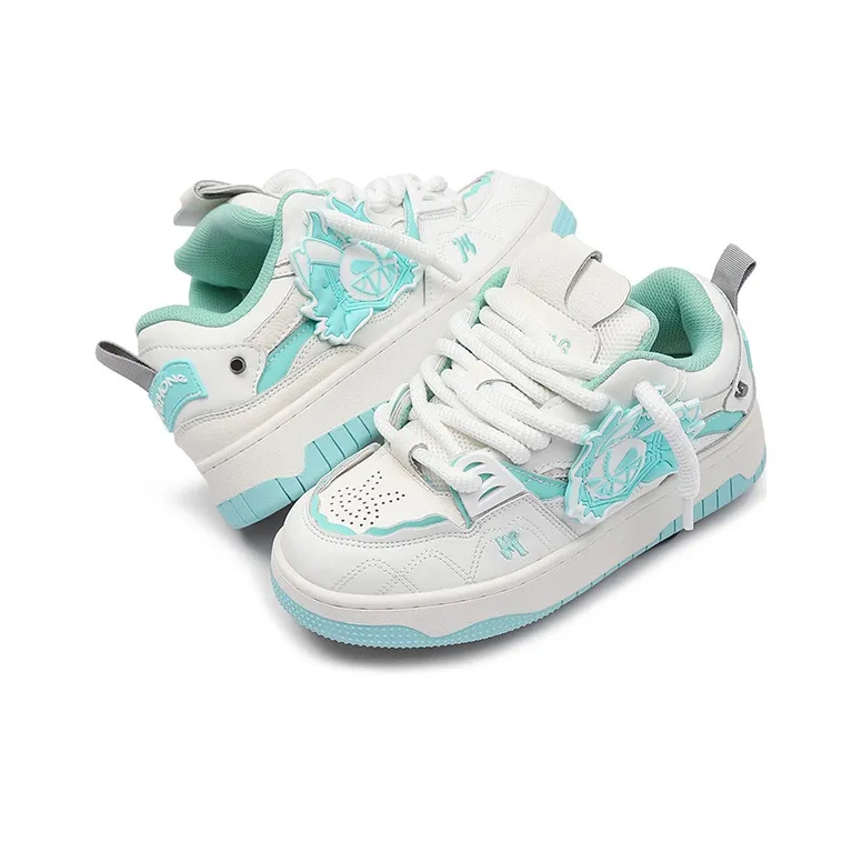 MR.PESIN Evil Rabbit Collection Anti Slip And Wear Resistant Breathable Low Top Skateboard Shoes Unisex Cyan-2