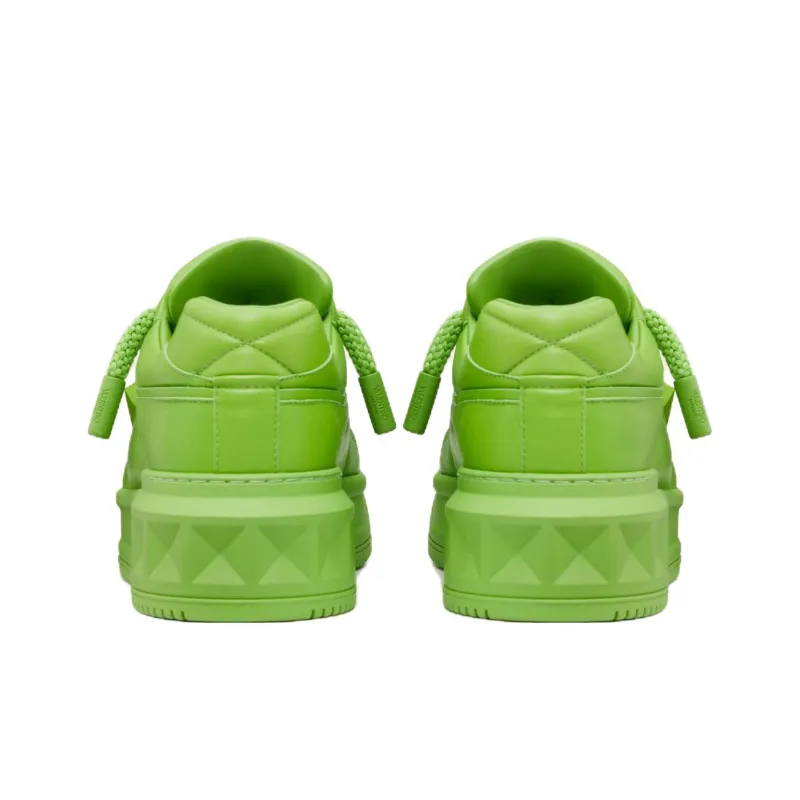 Valentino One Stud Low Top Skateboard Shoes Men's Green-2