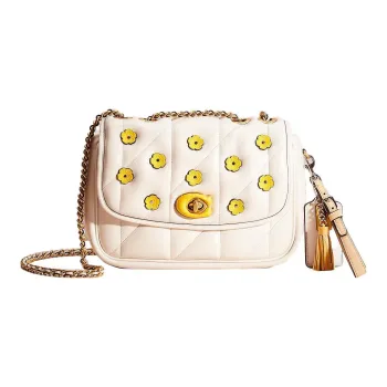 COACH Madison Nappa Leather Pillow Bag Handbag, Shoulder Bag Medium Size Women's Cream White