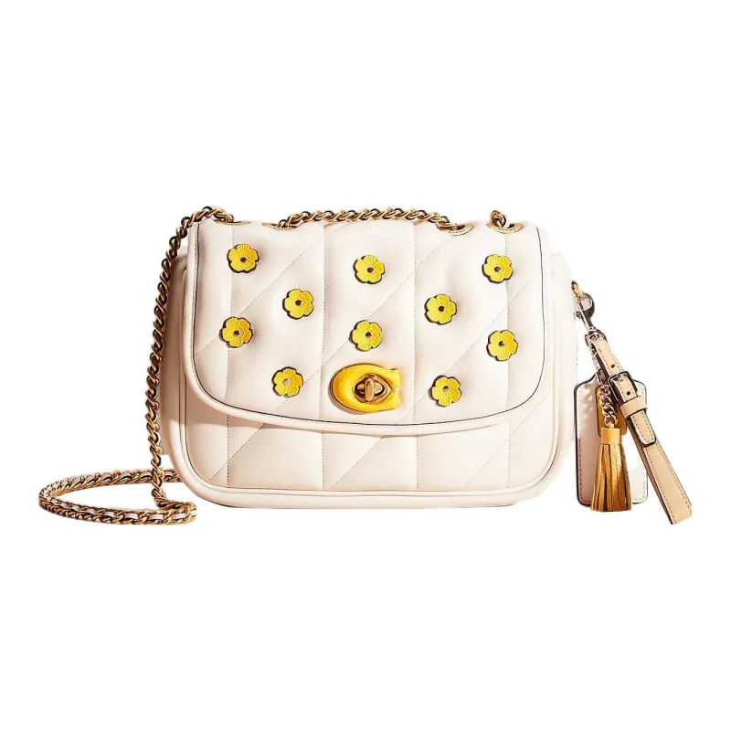 COACH Madison Nappa Leather Pillow Bag Handbag, Shoulder Bag Medium Size Women's Cream White-0