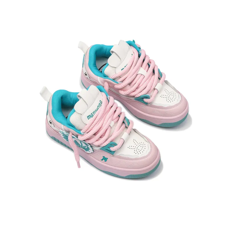 MR.PESIN Evil Rabbit Collection Anti Slip And Wear Resistant Breathable Low Top Skateboard Shoes Unisex Pink-3