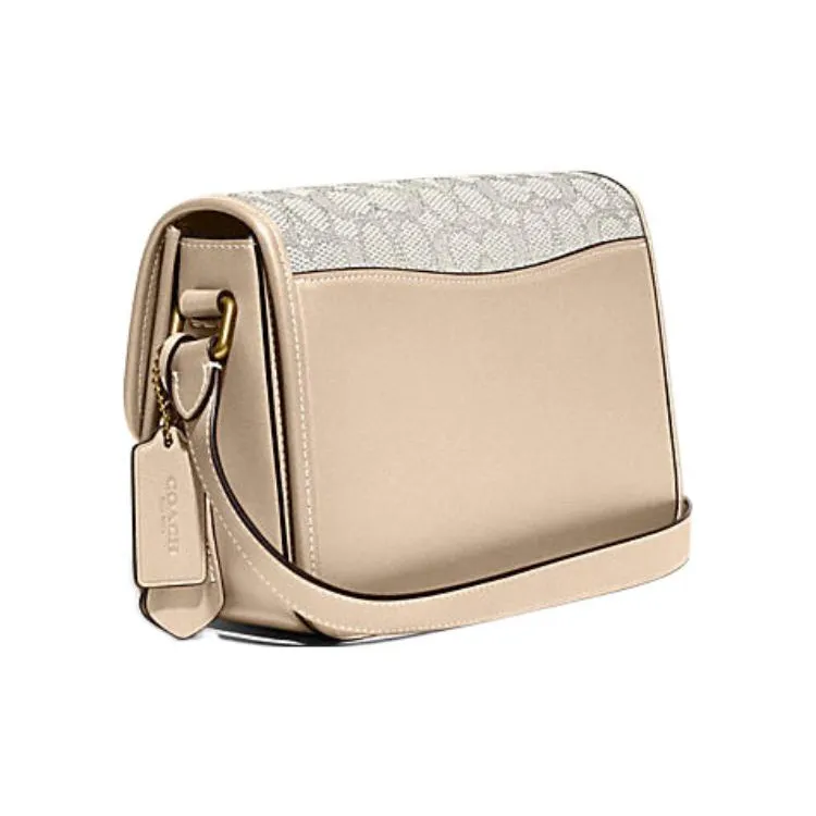 COACH Studio Cow Leather With Textile Envelope Bag Shoulder Bags Women's Ivory White-1