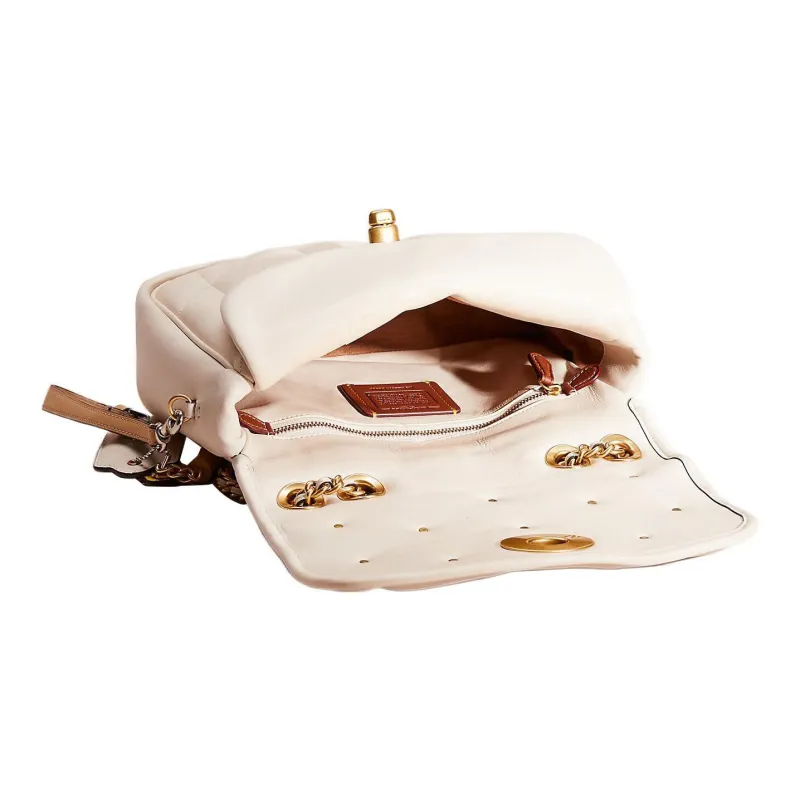 COACH Madison Nappa Leather Pillow Bag Handbag, Shoulder Bag Medium Size Women's Cream White-2