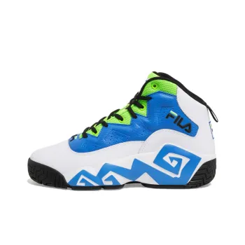 FILA Mashburn Slip-Resistant High-Top Vintage Basketball Shoes Men's White Blue