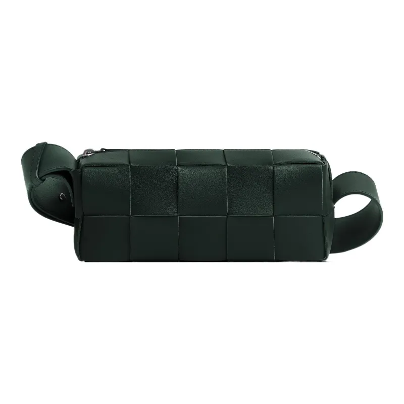 Bottega Veneta Brick Casstte Cow Leather Shoulder Bag, Crossbody Bag Trumpets Men's Dark Green-0