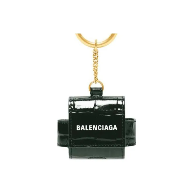 Balenciaga Cash Calfskin EarPods Pro Earphone Case Men's Forest Green-3