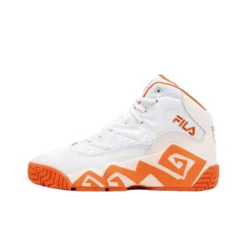 FILA Mashburn Cushioning Mid-Top Vintage Basketball Shoes Men's White Orange