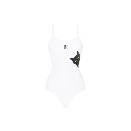 BALNEAIRE Fashion Tour Collection One Piece Swimsuits Women's Cute Cat White