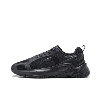 LiNing Coconut Milk Cushioning Anti Slip And Wear Resistant Support Low Top Casual Shoes Men's Black