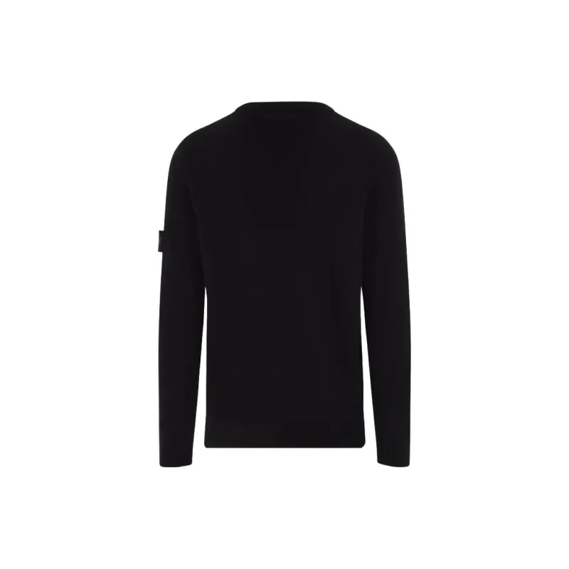 STONE ISLAND Logo Patch Crewneck Knitted Jumper-1