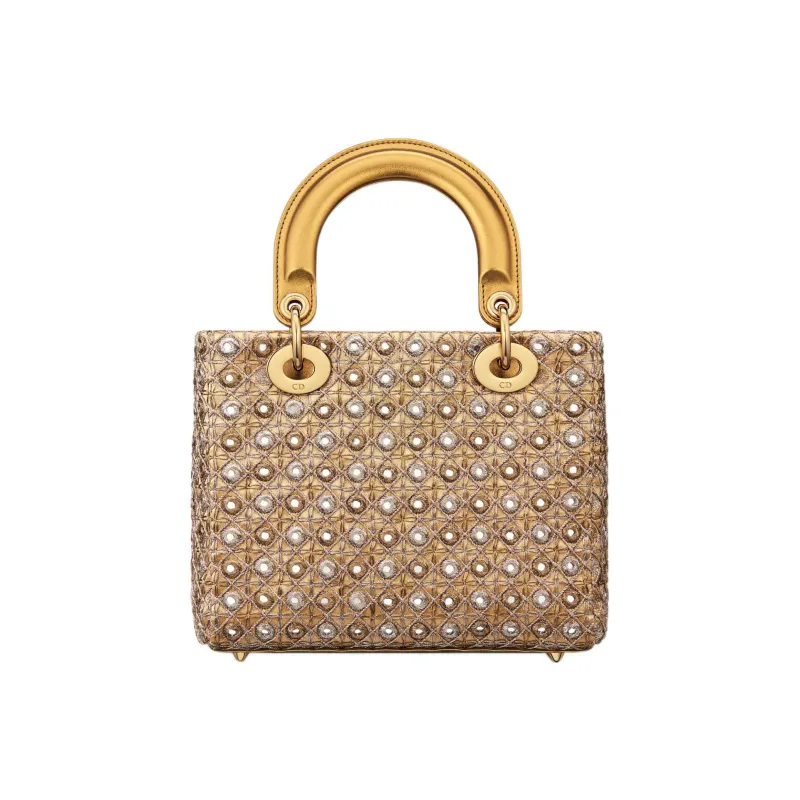 DIOR Lady Dior Satin Lady Dior Bag, Shoulder Bag, Crossbody Bag, Handbag Women's Gold-2