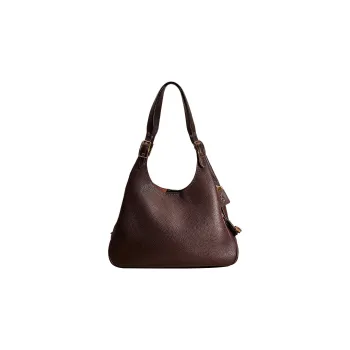 COACH Cass Leather Hobo Bag, Handbag, Shoulder Bag Women's Brown Red