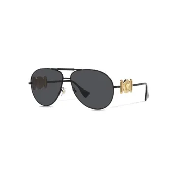 VERSACE Metal Aviator Sunglasses Women's Black