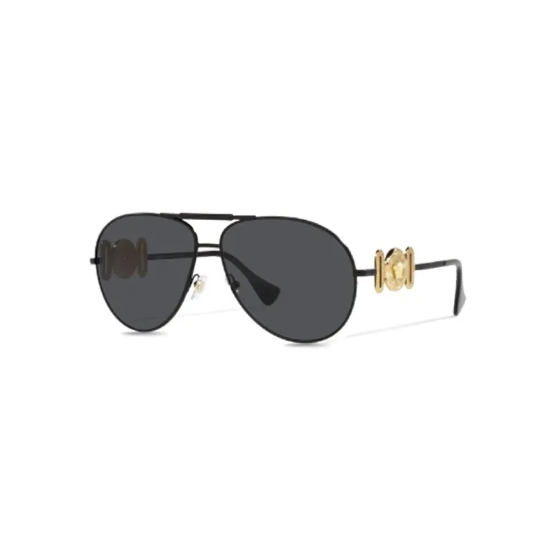 VERSACE Metal Aviator Sunglasses Women's Black-0