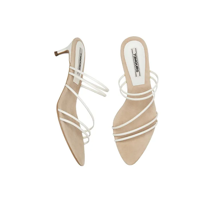 73Hours Coachella Stylish Sandal 5cm Women's Ecru-3