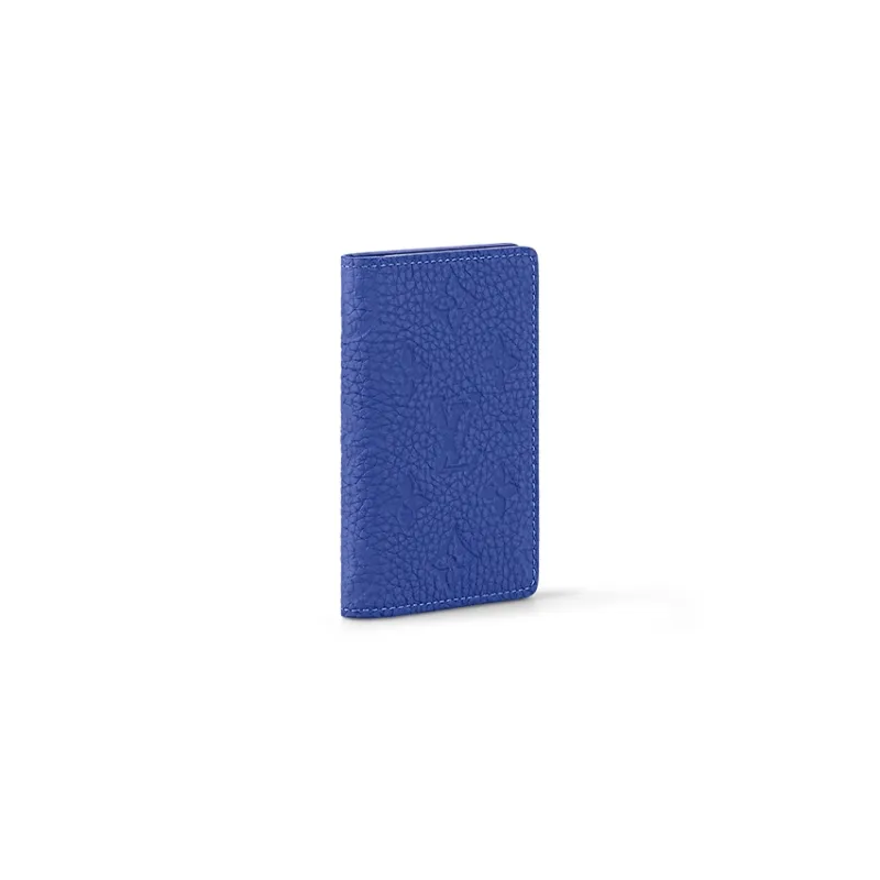 LOUIS VUITTON Cow Leather Wallet Men's Blue-1