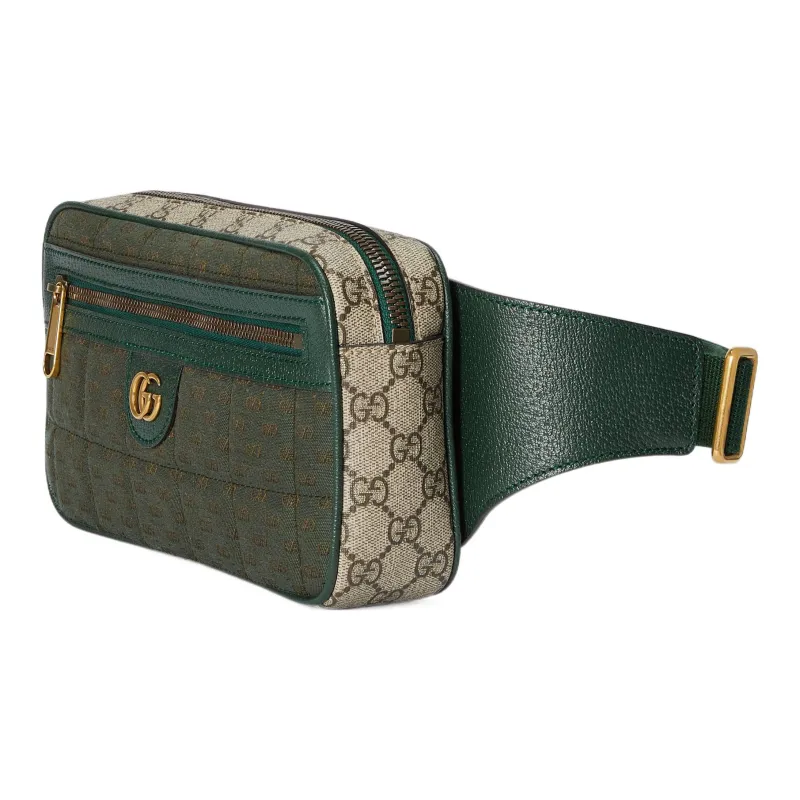 GUCCI Ophidia Canvas With Leather Sling Bag, One Shoulder, Crossbody, Fanny Pack Trumpets Men's Green-1