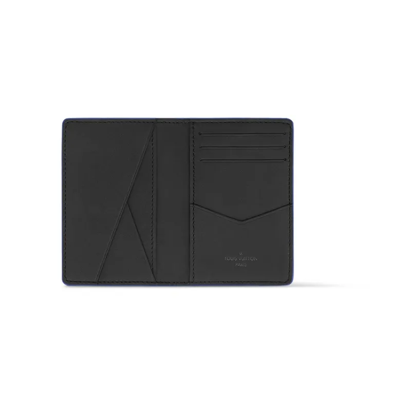 LOUIS VUITTON Cow Leather Wallet Men's Blue-3