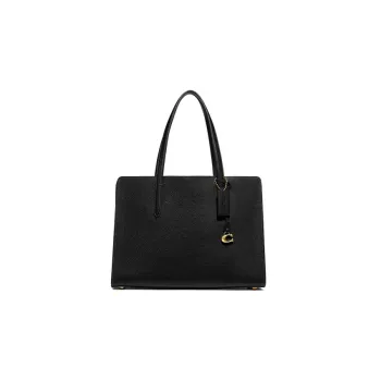 COACH Leather Tote Bag, Shopping Bag, Handbag, Shoulder Bag Women's Black