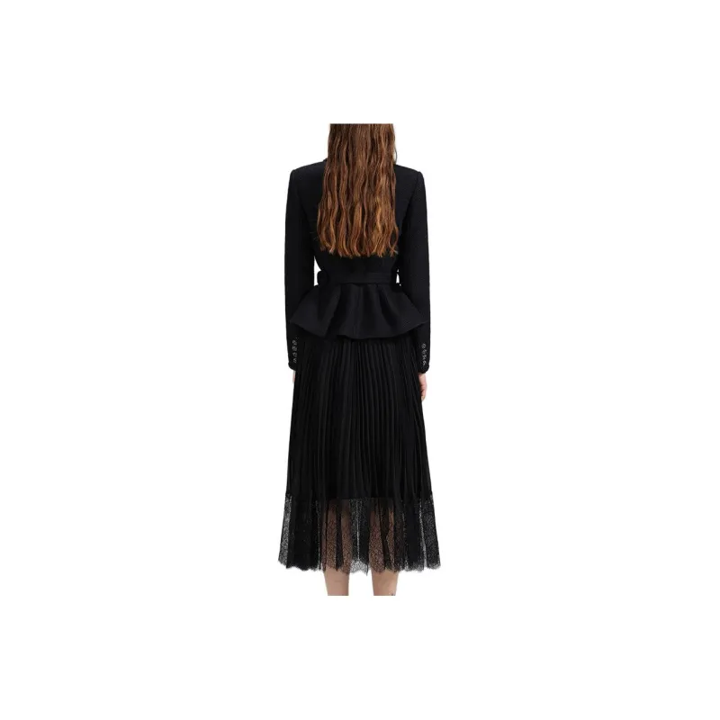 Self portrait SS23 Long Sleeved Dress Women's Black-1