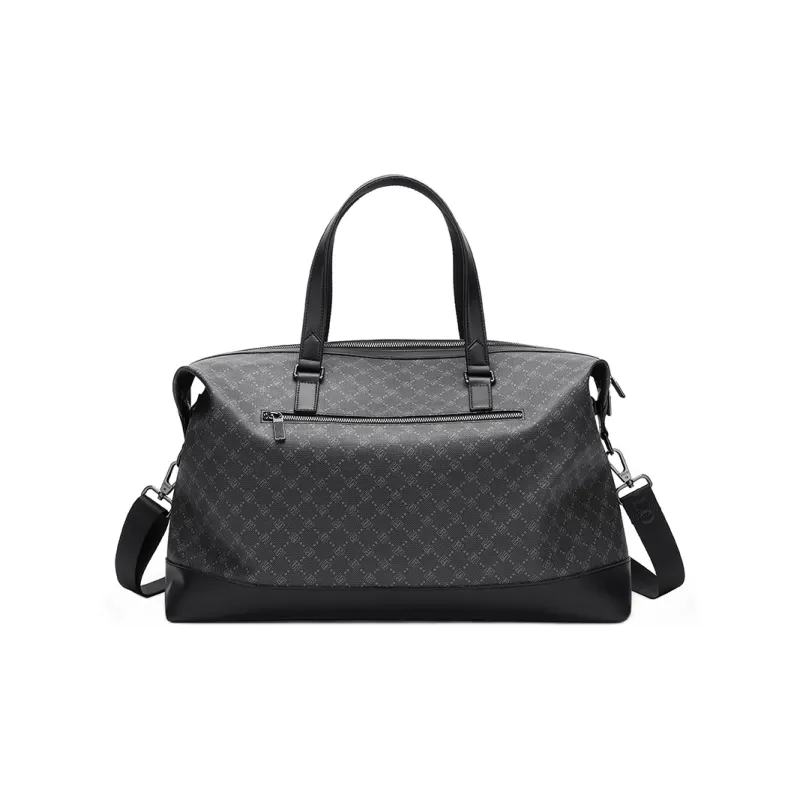 POLO PVC Synthetic Leather Men's Luggage Bag Travel Bag 27L Men's Black-2
