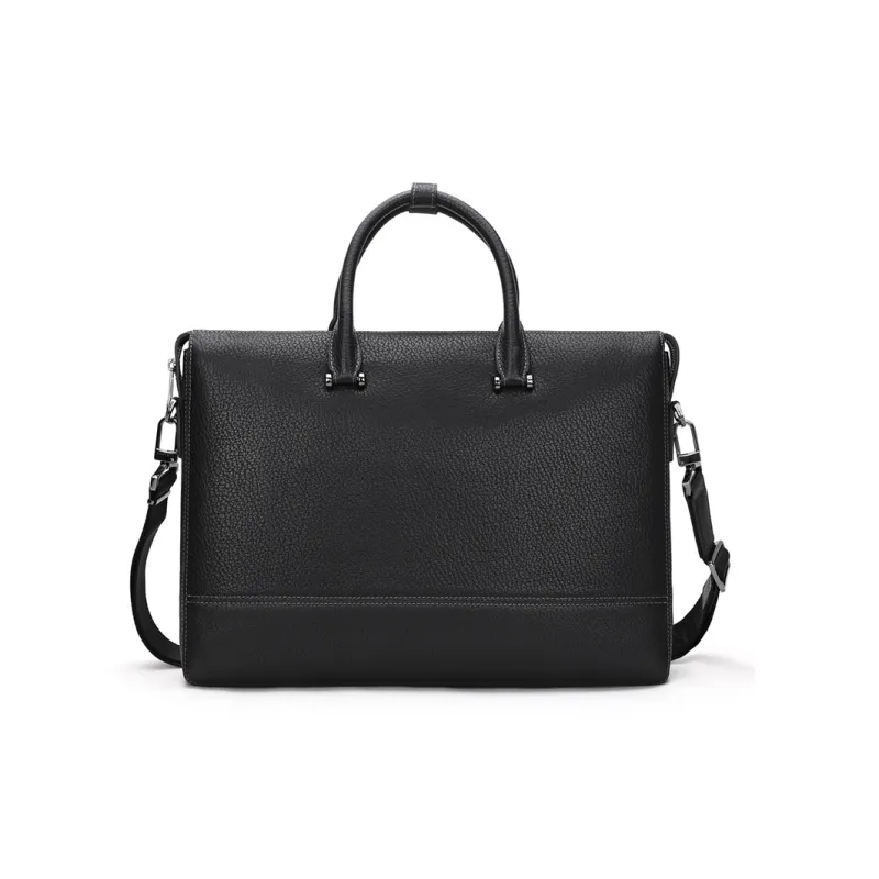 ELLE HOMME Top Grain Cow Leather Shoulder Bag, Crossbody Bag, Handbag Regular Unisex Solid Color-0